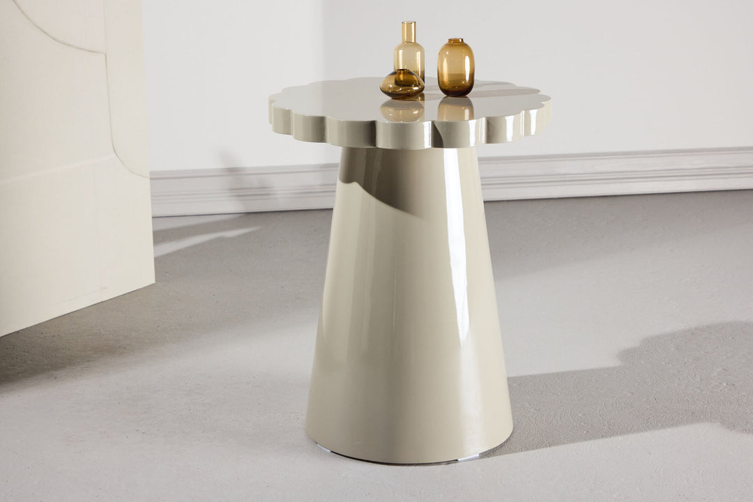 Venture Home Krull Side Table φ45x55 cm - MDF Glossy Beige