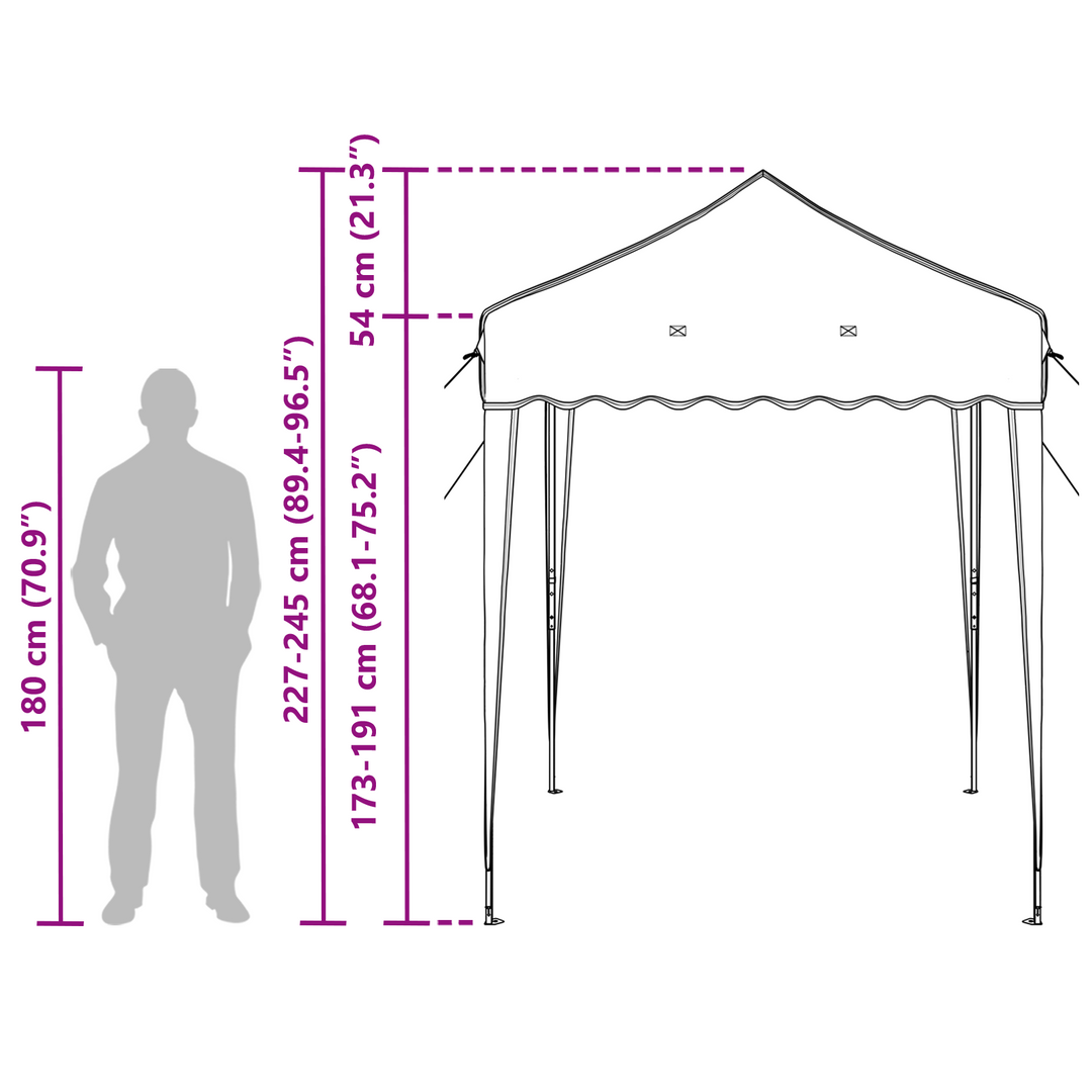 Pop-up Festtelt 195 x 195 x 245 cm Sort Oxford stof