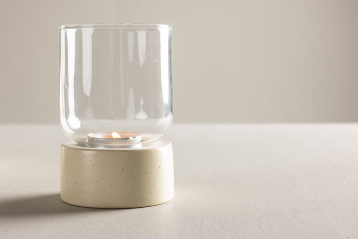 Venture Home Vica Lantern - Beige/Black Dots - D8*H12*B8cm
