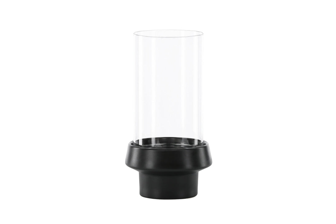 Venture Home Davida Lantern - Black/Clear Glass - 15*H29cm