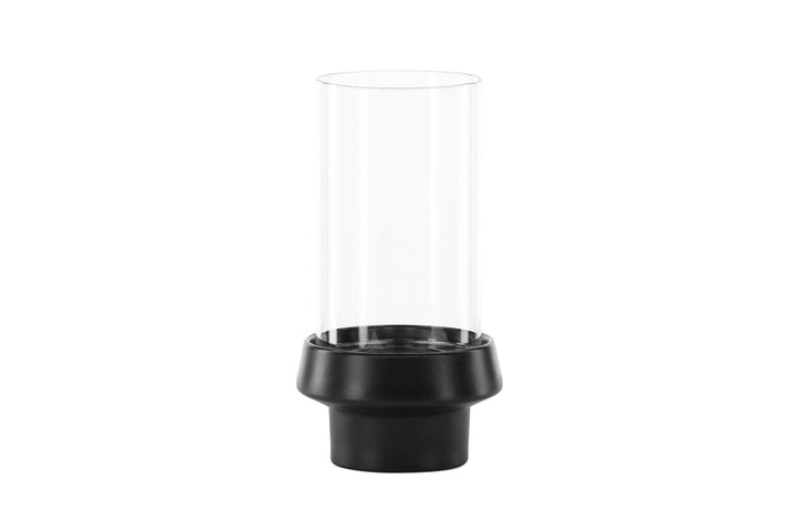 Venture Home Davida Lantern - Black/Clear Glass - 15*H29cm