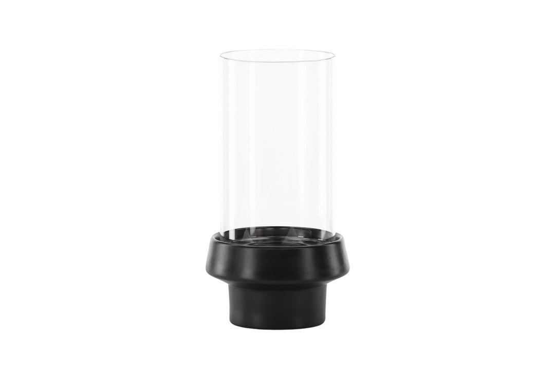 Venture Home Davida Lantern - Black/Clear Glass - 15*H29cm