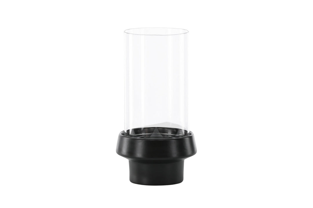 Venture Home Davida Lantern - Black/Clear Glass - 15*H29cm