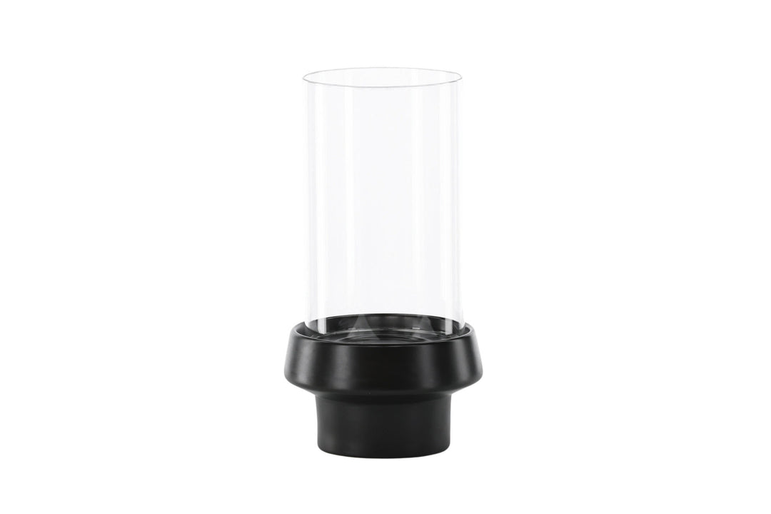 Venture Home Davida Lantern - Black/Clear Glass - 15*H29cm