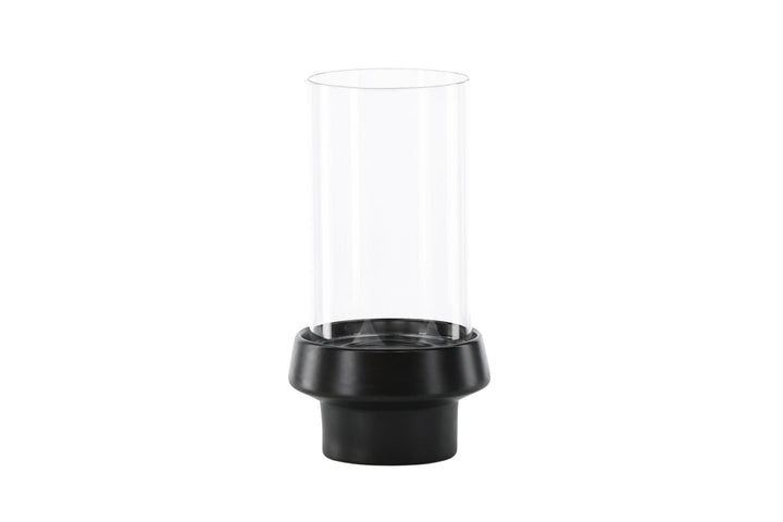 Venture Home Davida Lantern - Black/Clear Glass - 15*H29cm