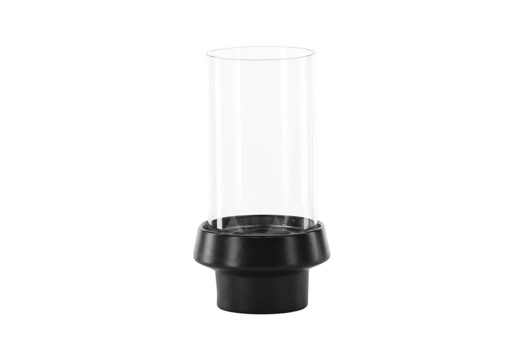 Venture Home Davida Lantern - Black/Clear Glass - 15*H29cm