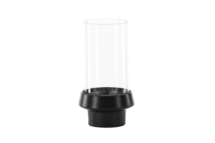 Venture Home Davida Lantern - Black/Clear Glass - 15*H29cm