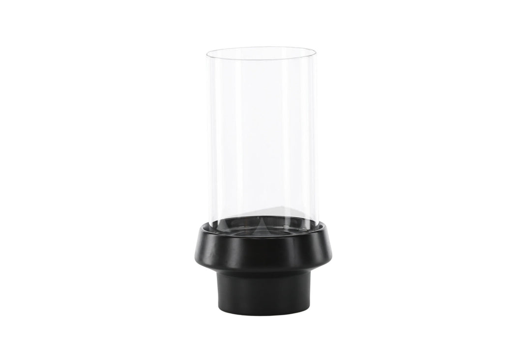 Venture Home Davida Lantern - Black/Clear Glass - 15*H29cm