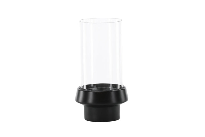 Venture Home Davida Lantern - Black/Clear Glass - 15*H29cm
