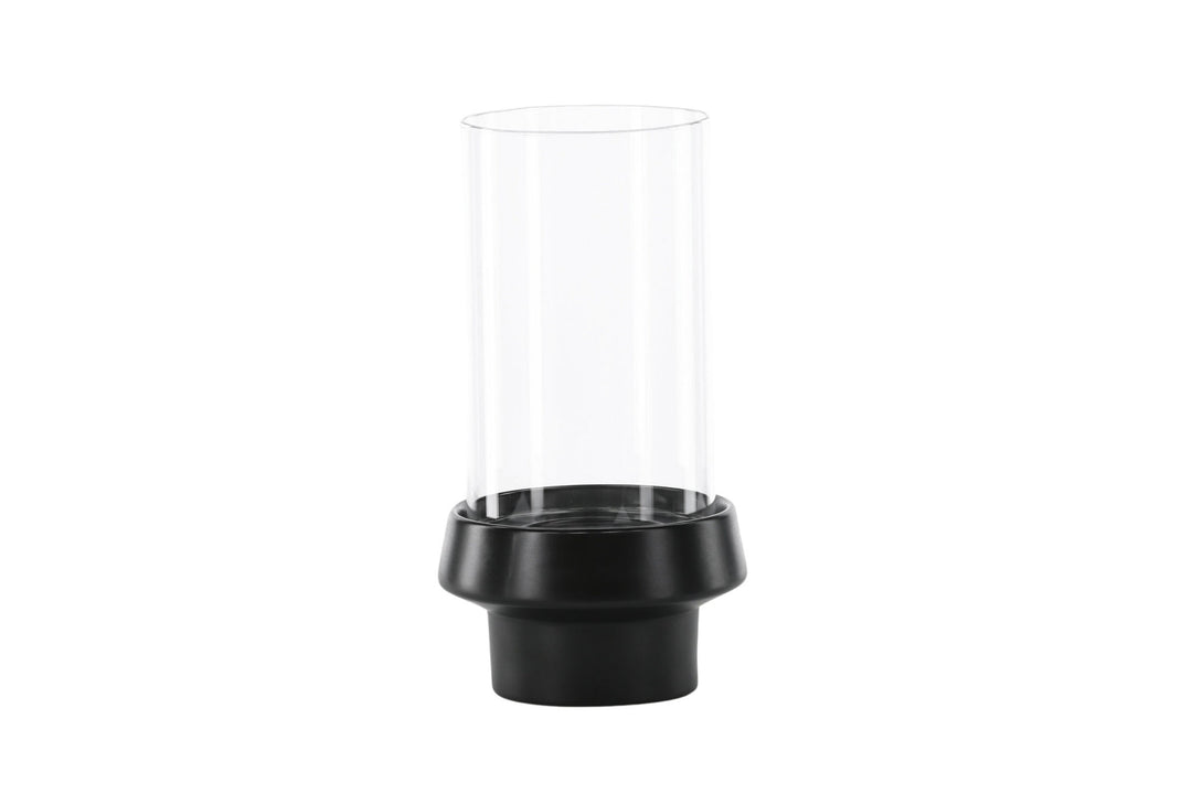 Venture Home Davida Lantern - Black/Clear Glass - 15*H29cm