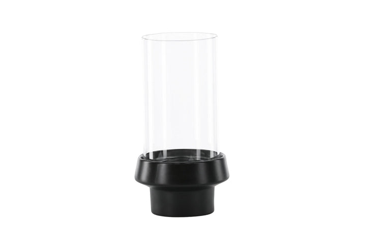 Venture Home Davida Lantern - Black/Clear Glass - 15*H29cm