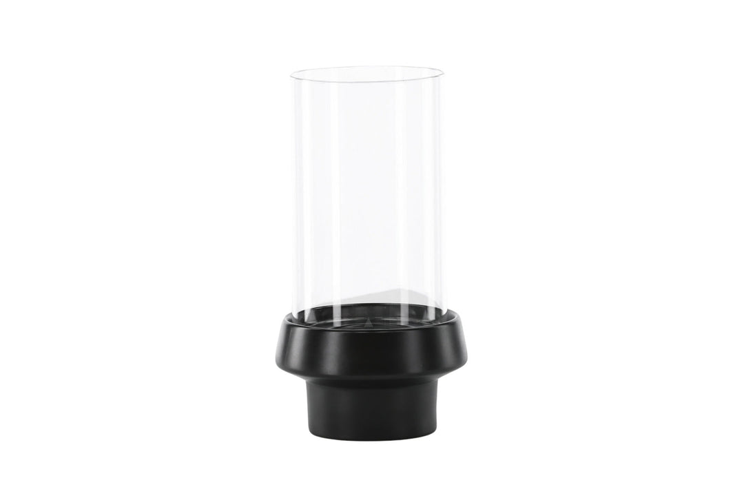 Venture Home Davida Lantern - Black/Clear Glass - 15*H29cm
