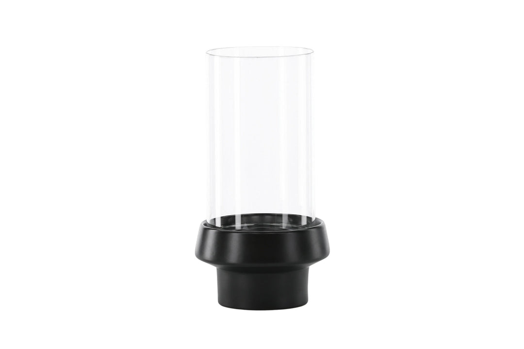 Venture Home Davida Lantern - Black/Clear Glass - 15*H29cm