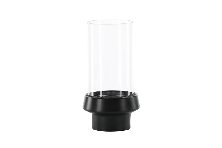 Venture Home Davida Lantern - Black/Clear Glass - 15*H29cm