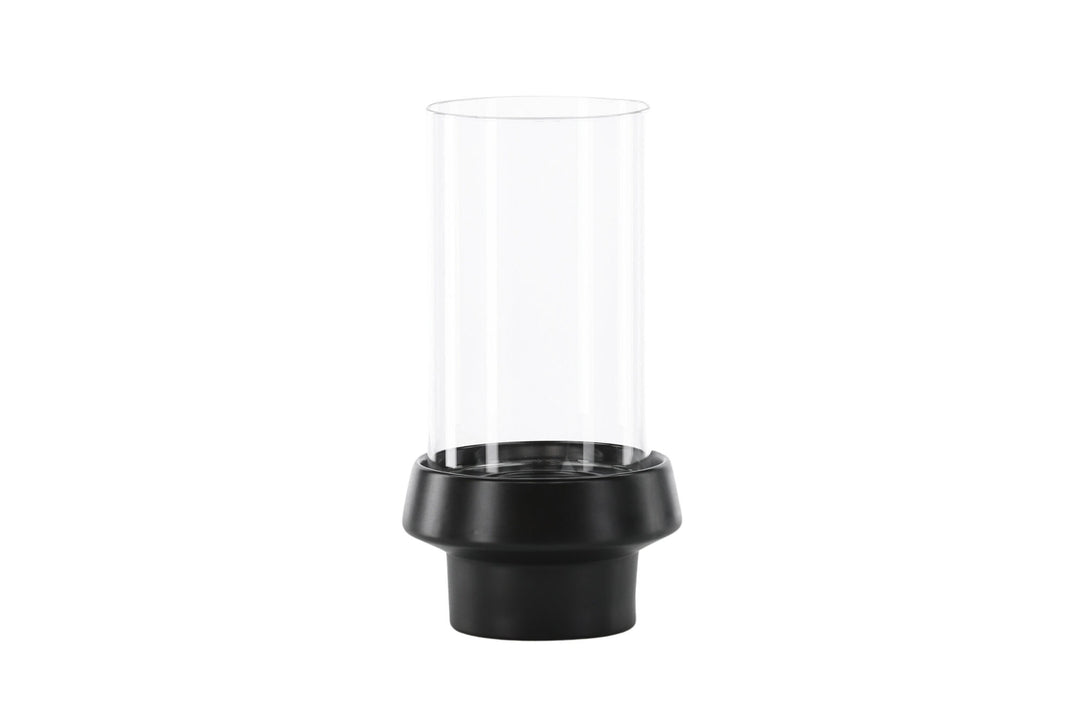 Venture Home Davida Lantern - Black/Clear Glass - 15*H29cm