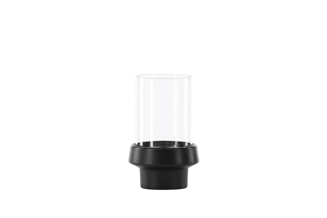 Venture Home Davida Lantern - Black/Clear Glass - 13*H20cm