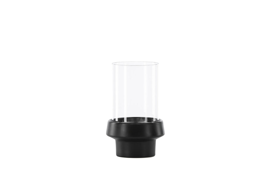 Venture Home Davida Lantern - Black/Clear Glass - 13*H20cm