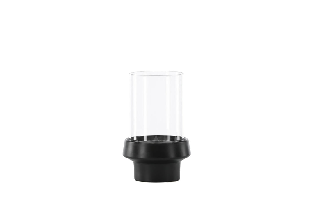 Venture Home Davida Lantern - Black/Clear Glass - 13*H20cm