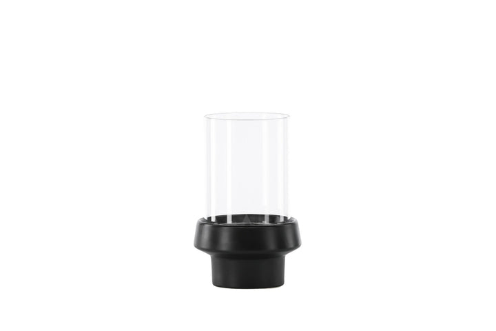 Venture Home Davida Lantern - Black/Clear Glass - 13*H20cm