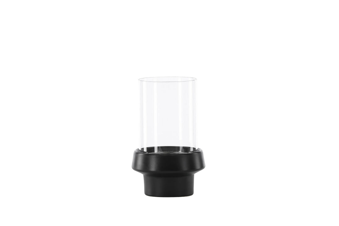 Venture Home Davida Lantern - Black/Clear Glass - 13*H20cm