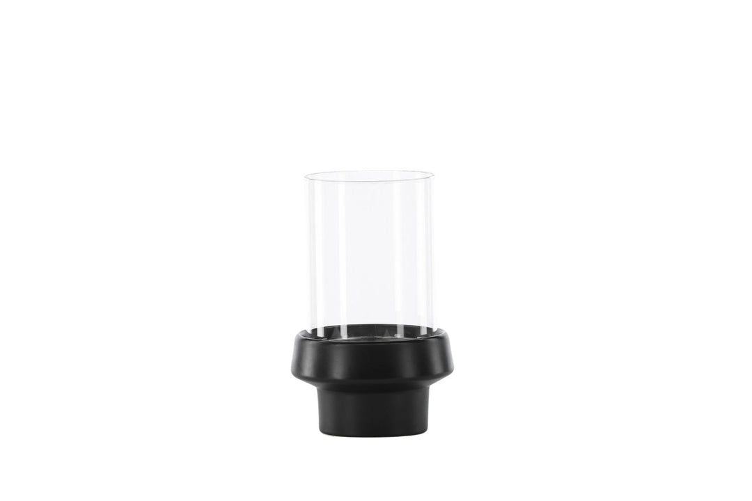 Venture Home Davida Lantern - Black/Clear Glass - 13*H20cm