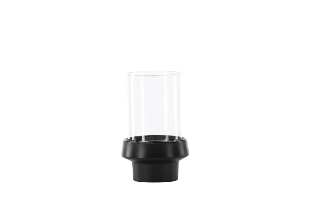Venture Home Davida Lantern - Black/Clear Glass - 13*H20cm
