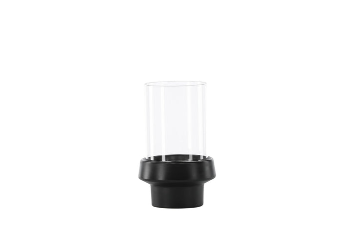 Venture Home Davida Lantern - Black/Clear Glass - 13*H20cm