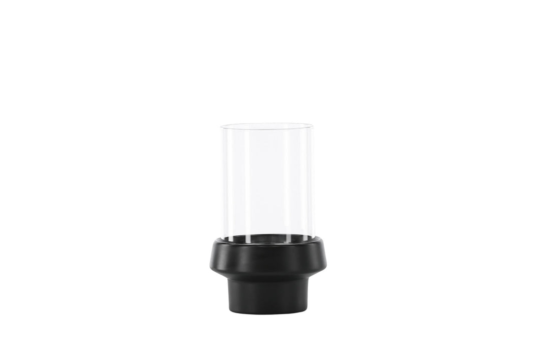 Venture Home Davida Lantern - Black/Clear Glass - 13*H20cm