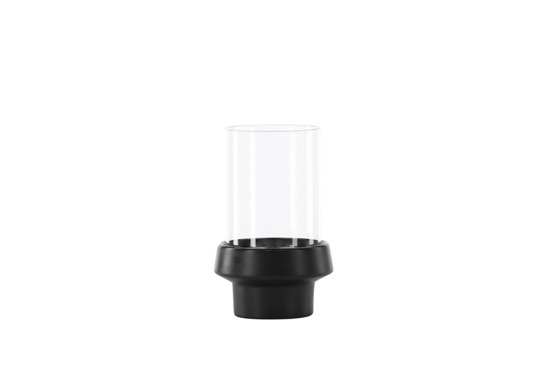 Venture Home Davida Lantern - Black/Clear Glass - 13*H20cm