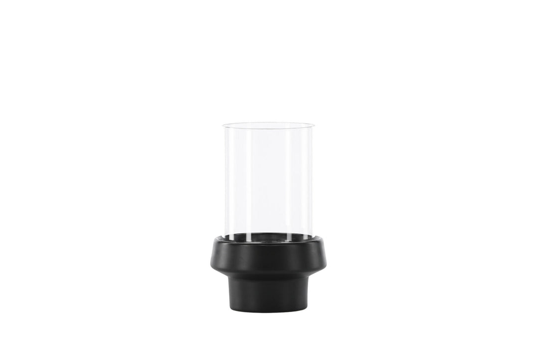 Venture Home Davida Lantern - Black/Clear Glass - 13*H20cm
