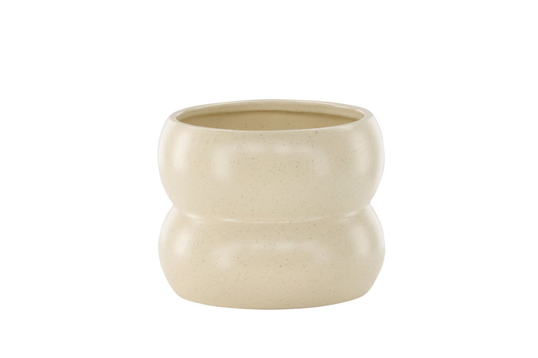 Venture Home Dapne Pot - Beige/Black Dots - 16*16*13cm