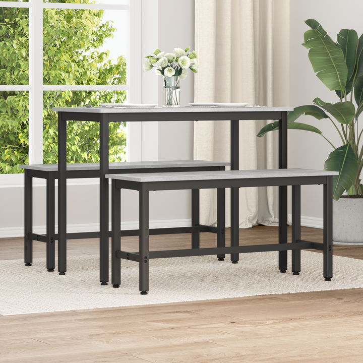 Spisebænk 2 pcs Grå Sonoma 100 x 32,5 x 48,5 cm