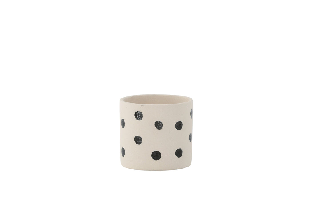 Venture Home Sane Pot - White/Black Dots - 11*11*10cm