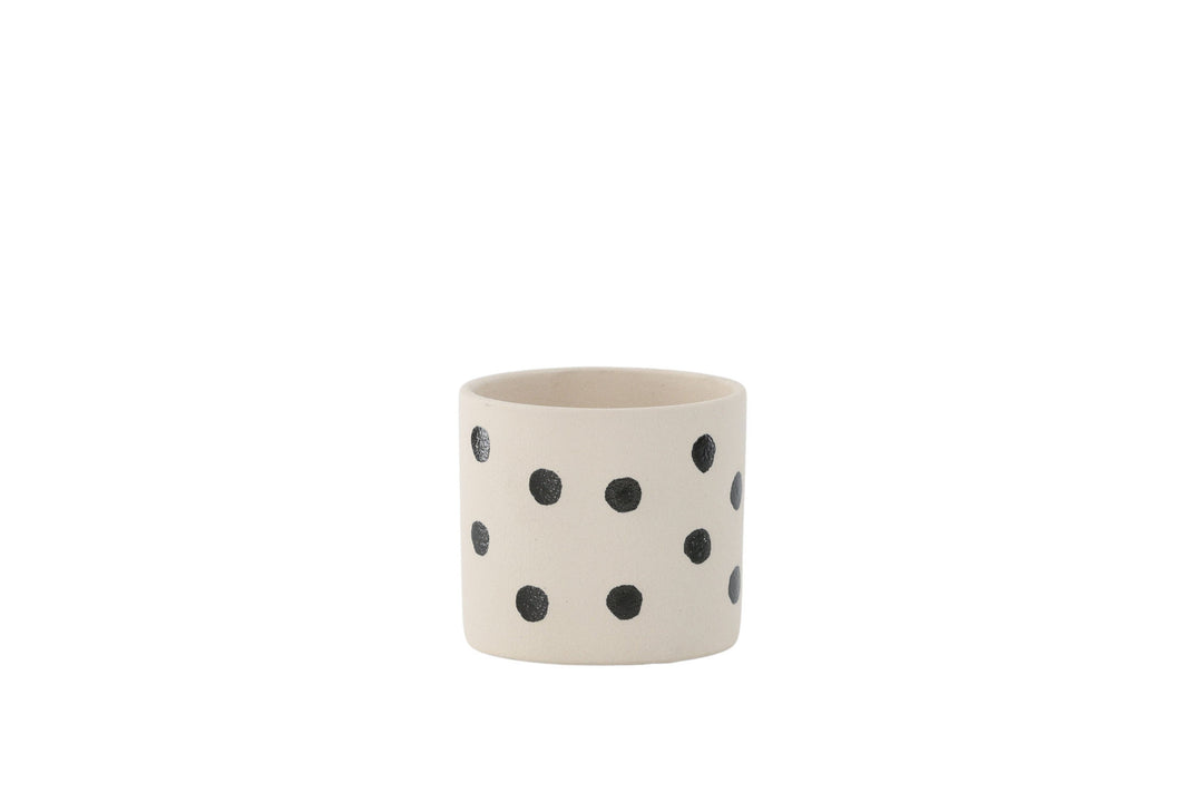 Venture Home Sane Pot - White/Black Dots - 11*11*10cm