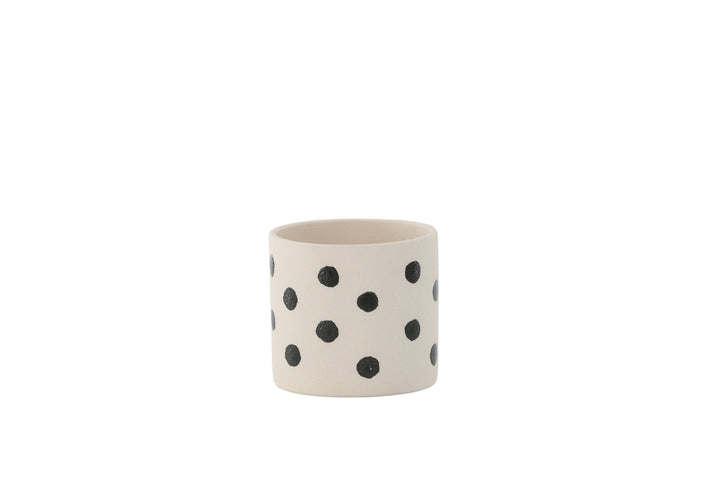 Venture Home Sane Pot - White/Black Dots - 11*11*10cm