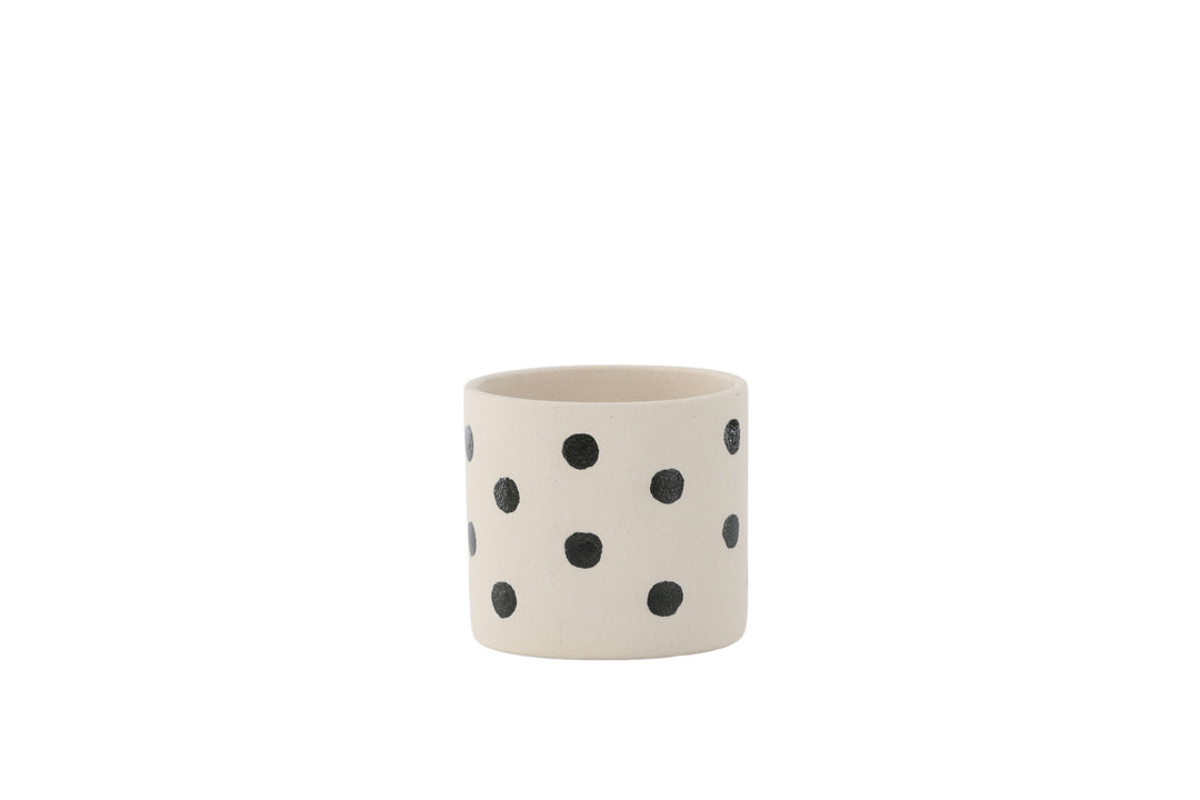 Venture Home Sane Pot - White/Black Dots - 11*11*10cm