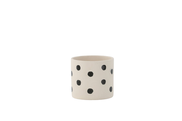 Venture Home Sane Pot - White/Black Dots - 11*11*10cm