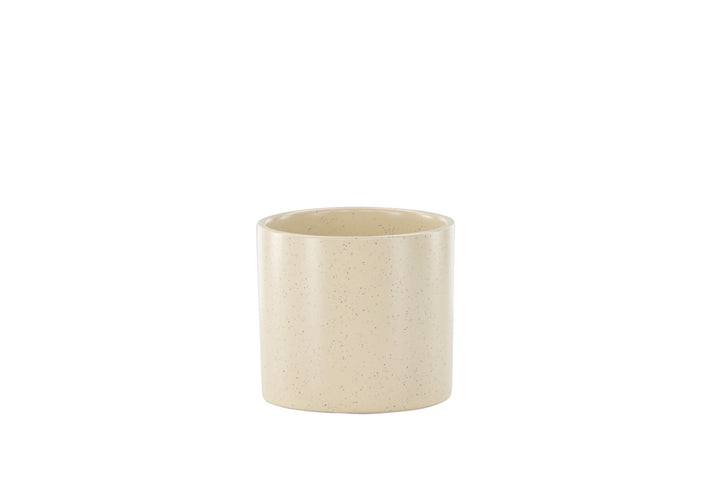Venture Home Sane Pot - Beige/Black Dots - 11*11*10cm