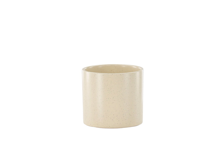 Venture Home Sane Pot - Beige/Black Dots - 11*11*10cm