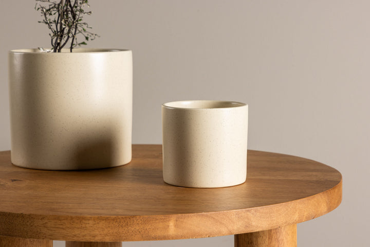 Venture Home Sane Pot - Beige/Black Dots - 11*11*10cm