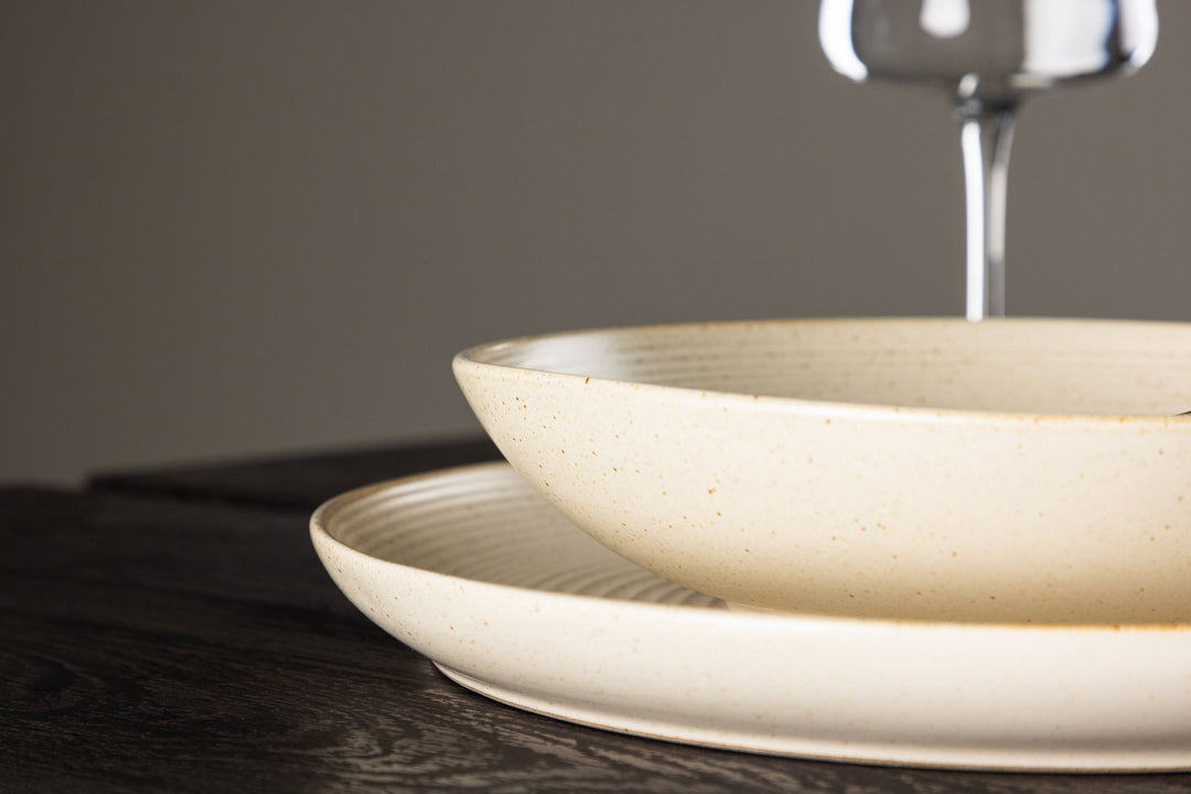 Venture Home Active Bowl 2-pack - Beige/Black Dots - 22*5Hcm