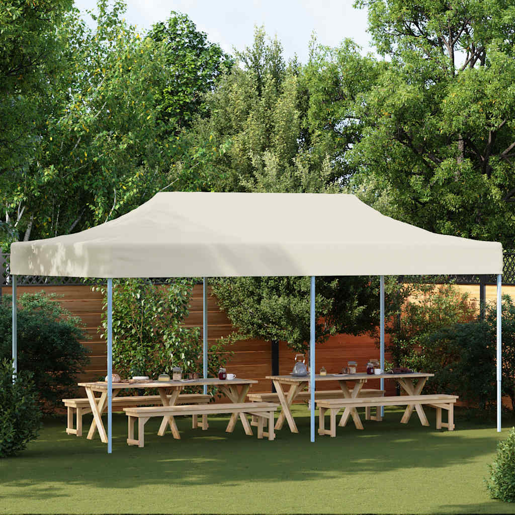foldbart pavillontelt pop-up 3 x 6 m cremehvid