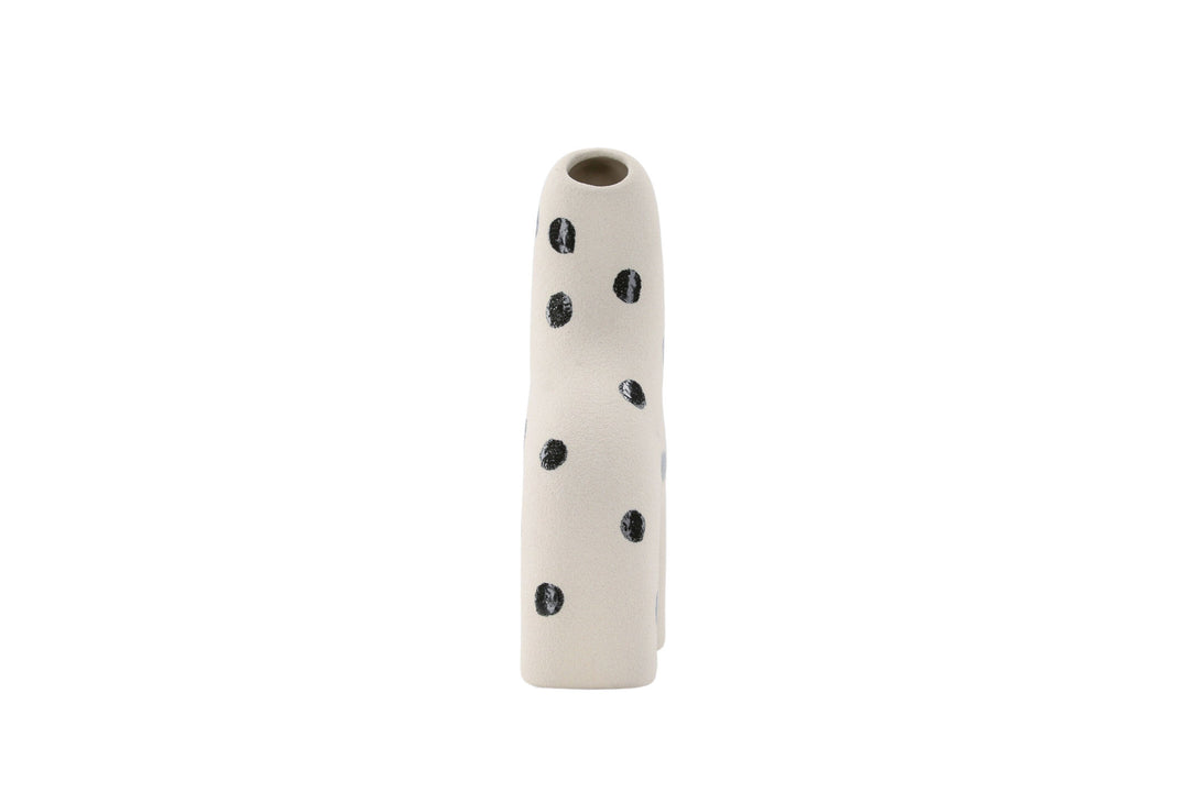 Venture Home Aya Vase - White/Black Dots - 9*4*16Hcm