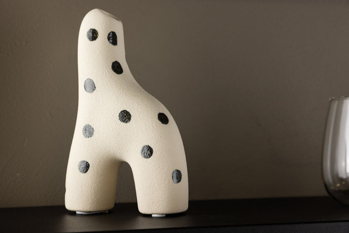 Venture Home Aya Vase - White/Black Dots - 9*4*16Hcm