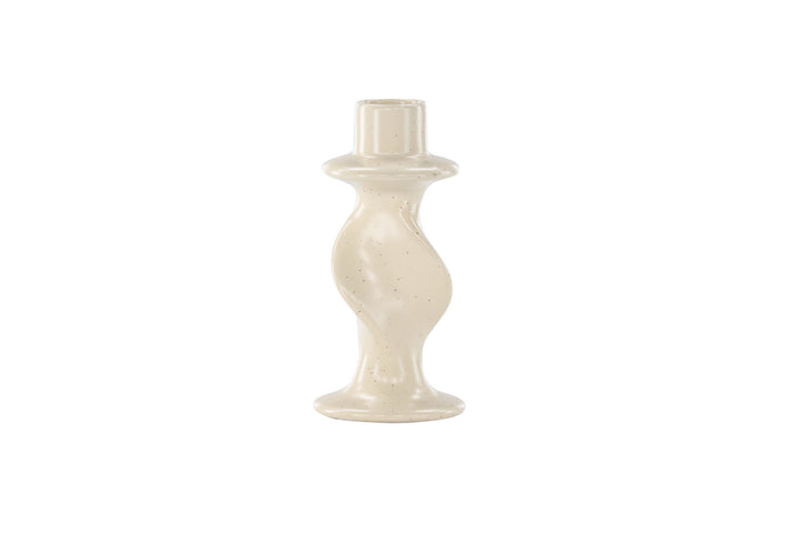 Venture Home Glory Candlestick - Beige/Black Dots - D2*W6*H12cm