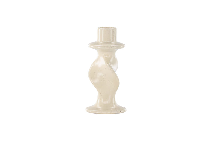 Venture Home Glory Candlestick - Beige/Black Dots - D2*W6*H12cm