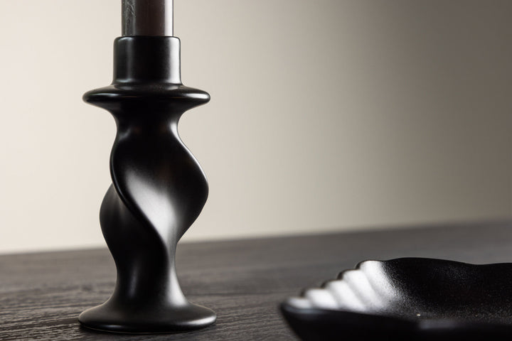 Venture Home Glory Candlestick - Matte Black - D2*W6*H12cm
