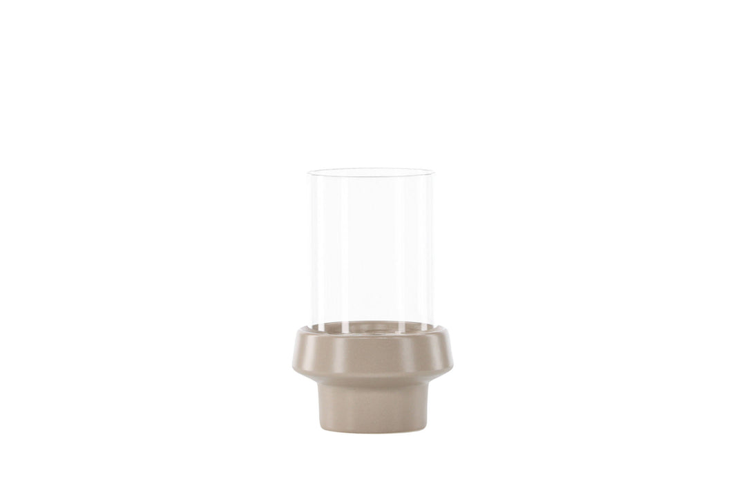 Venture Home Davida Lantern - Beige/Clear Glass - 13*H20cm