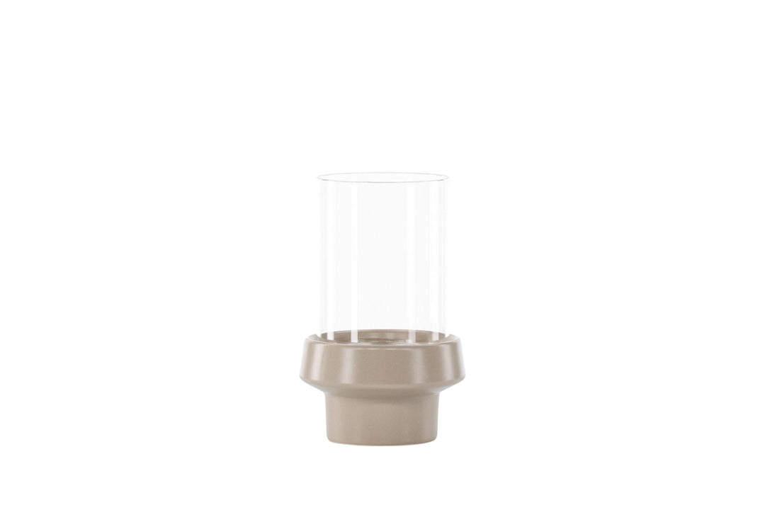 Venture Home Davida Lantern - Beige/Clear Glass - 13*H20cm