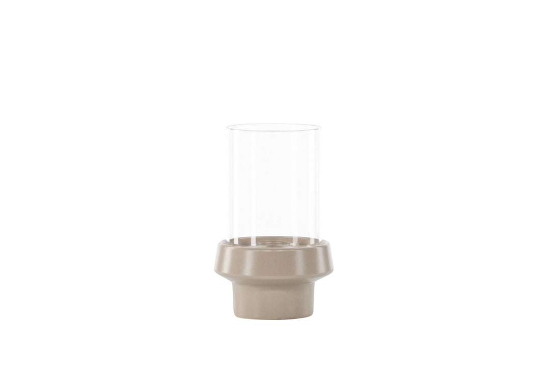 Venture Home Davida Lantern - Beige/Clear Glass - 13*H20cm